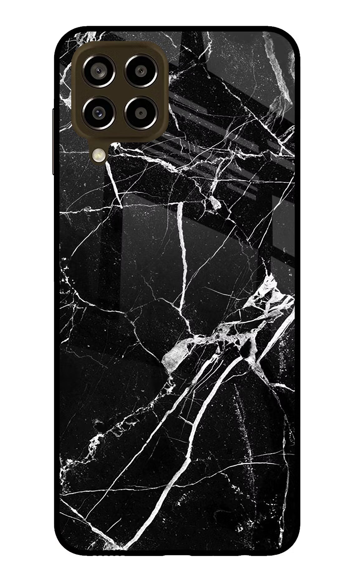 Black Marble Pattern Samsung M33 5G Glass Case Back Cover by Casekaro