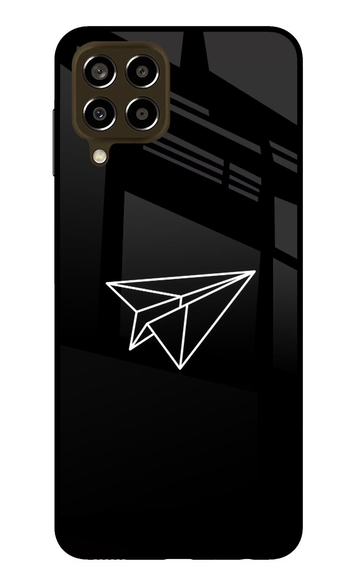 Paper Plane White Samsung M33 5G Glass Case Back Cover by Casekaro