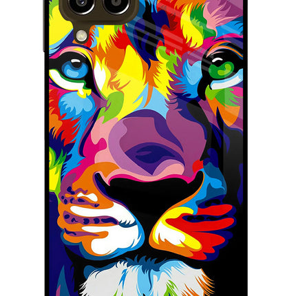 Lion Samsung M33 5G Glass Case Back Cover by Casekaro
