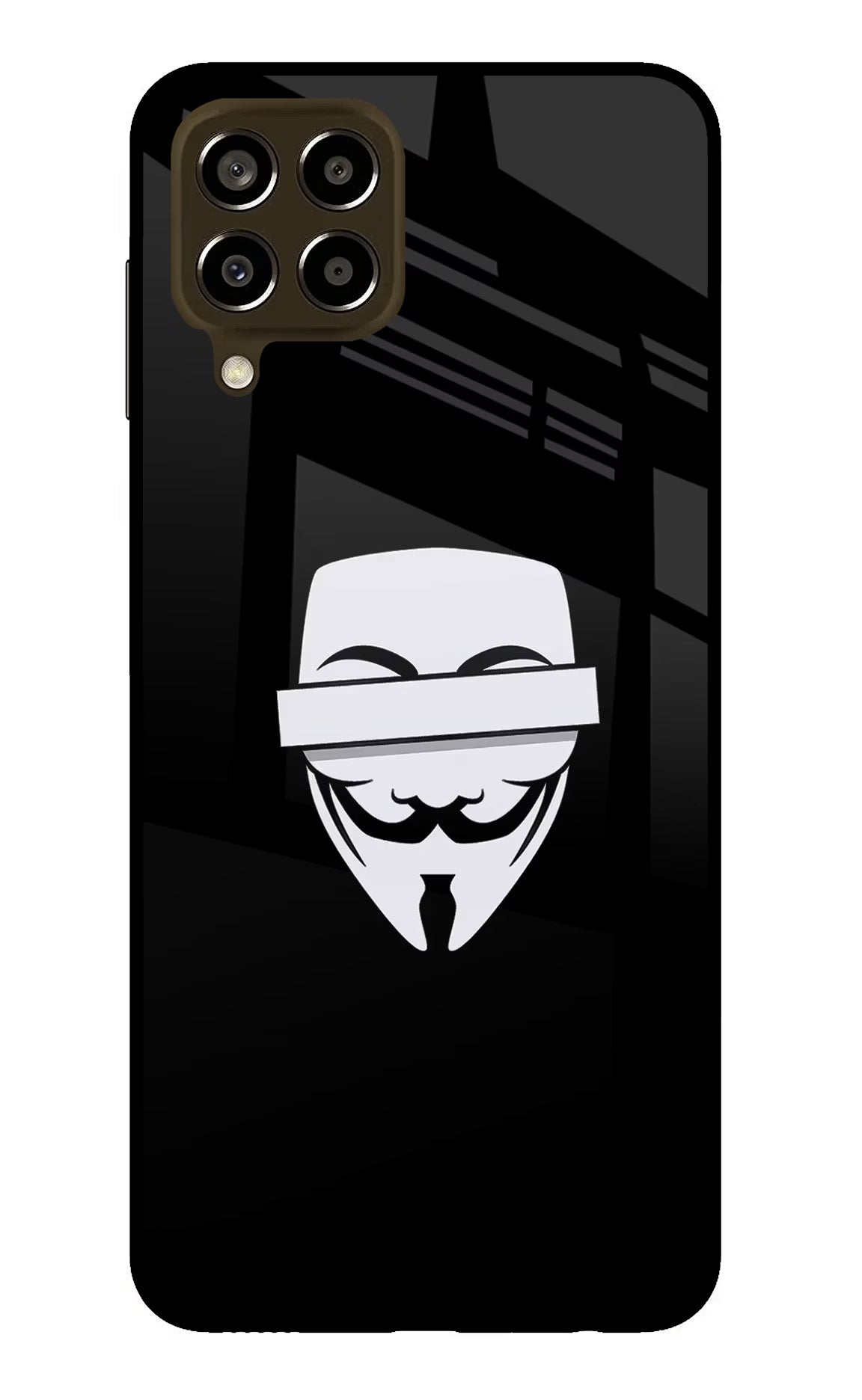 Anonymous Face Samsung M33 5G Glass Case Back Cover by Casekaro