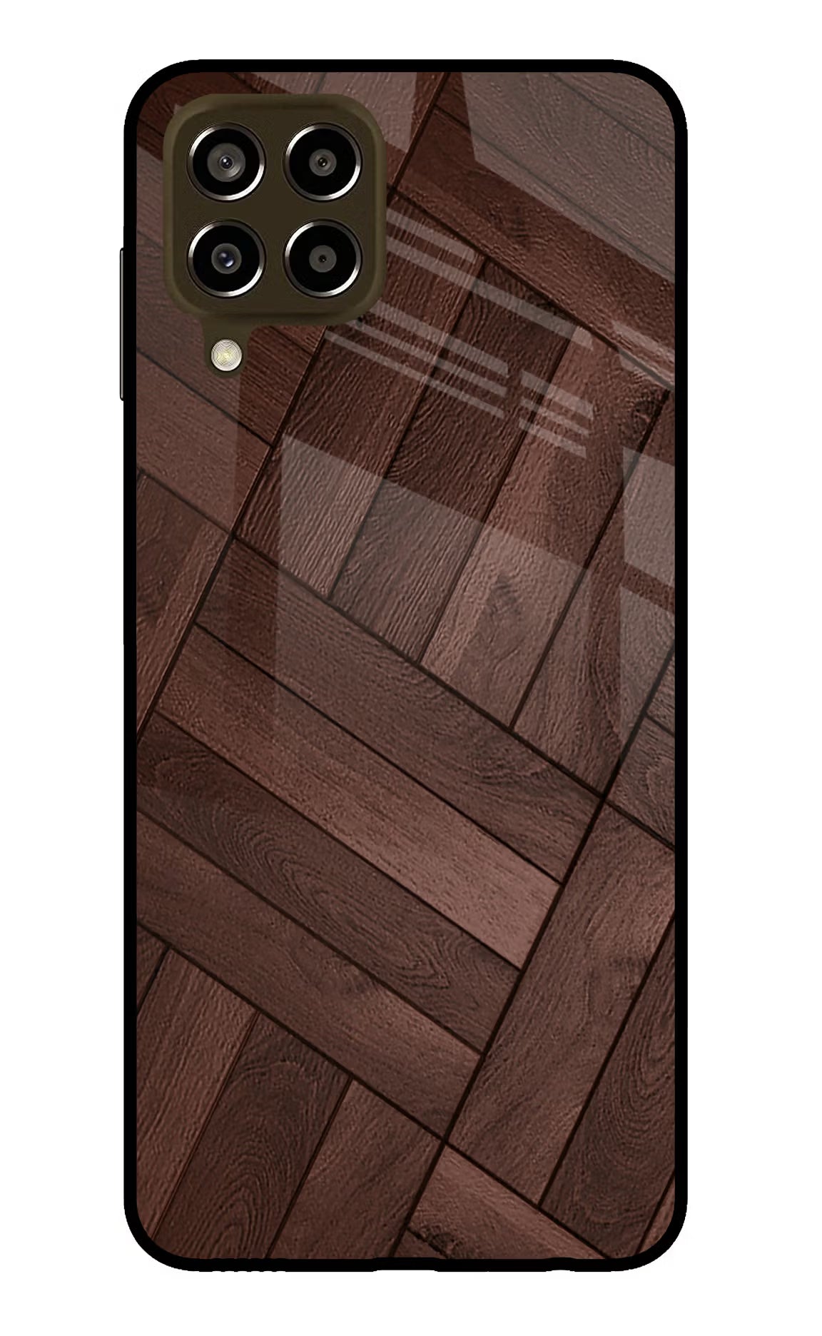 Wooden Texture Design Samsung M33 5G Glass Case Back Cover by Casekaro