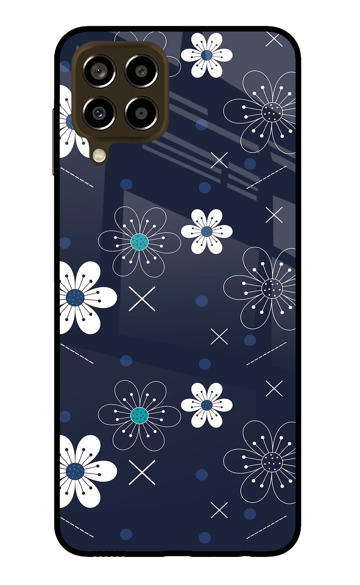 Flowers Samsung M33 5G Glass Case Back Cover by Casekaro