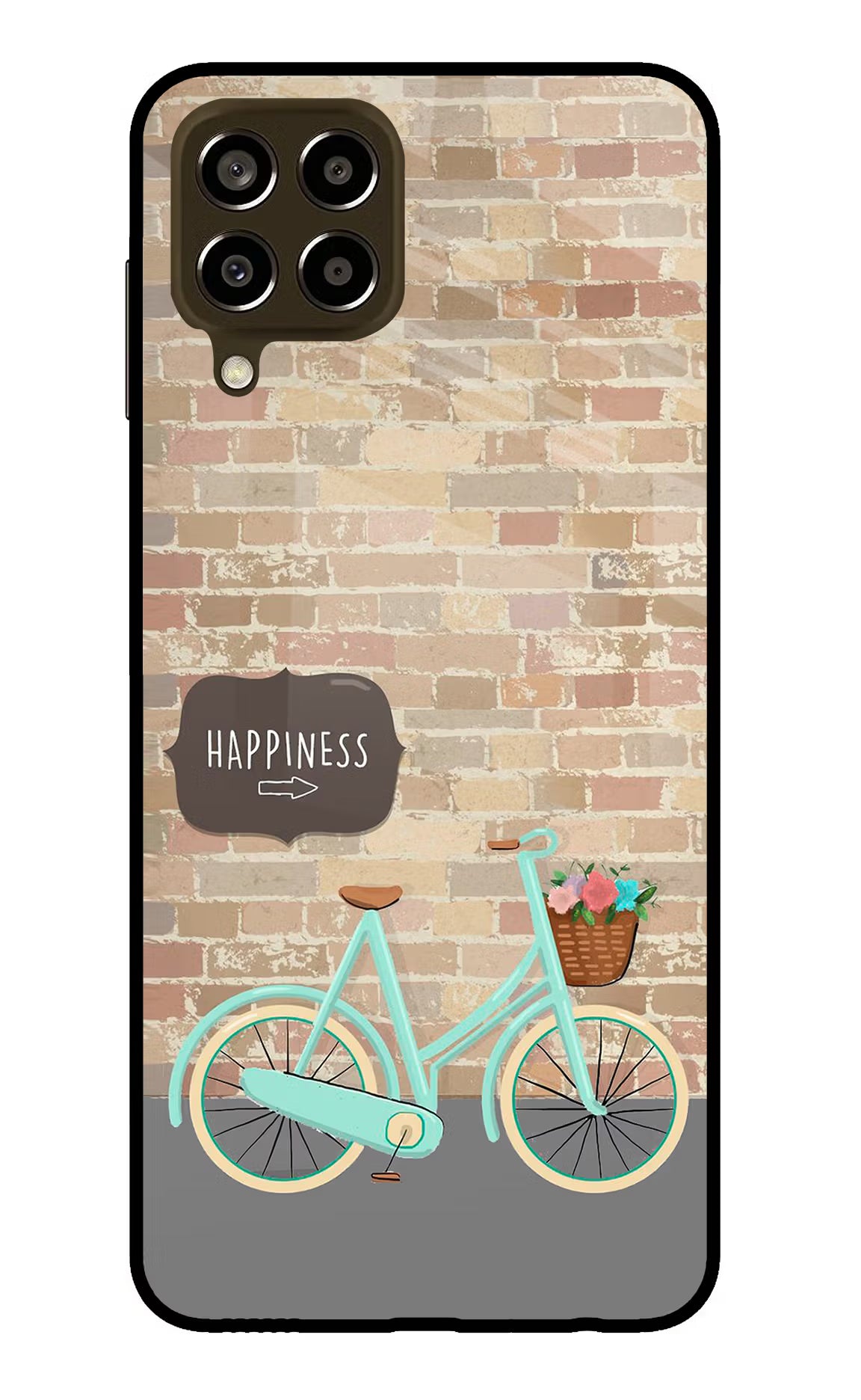 Happiness Artwork Samsung M33 5G Glass Case Back Cover by Casekaro