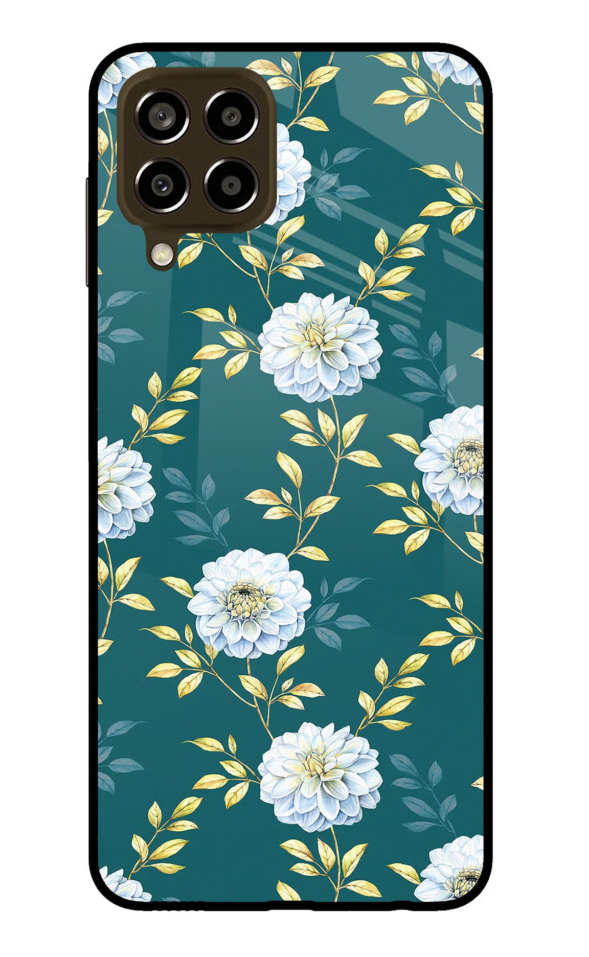 Flowers Samsung M33 5G Glass Case Back Cover by Casekaro