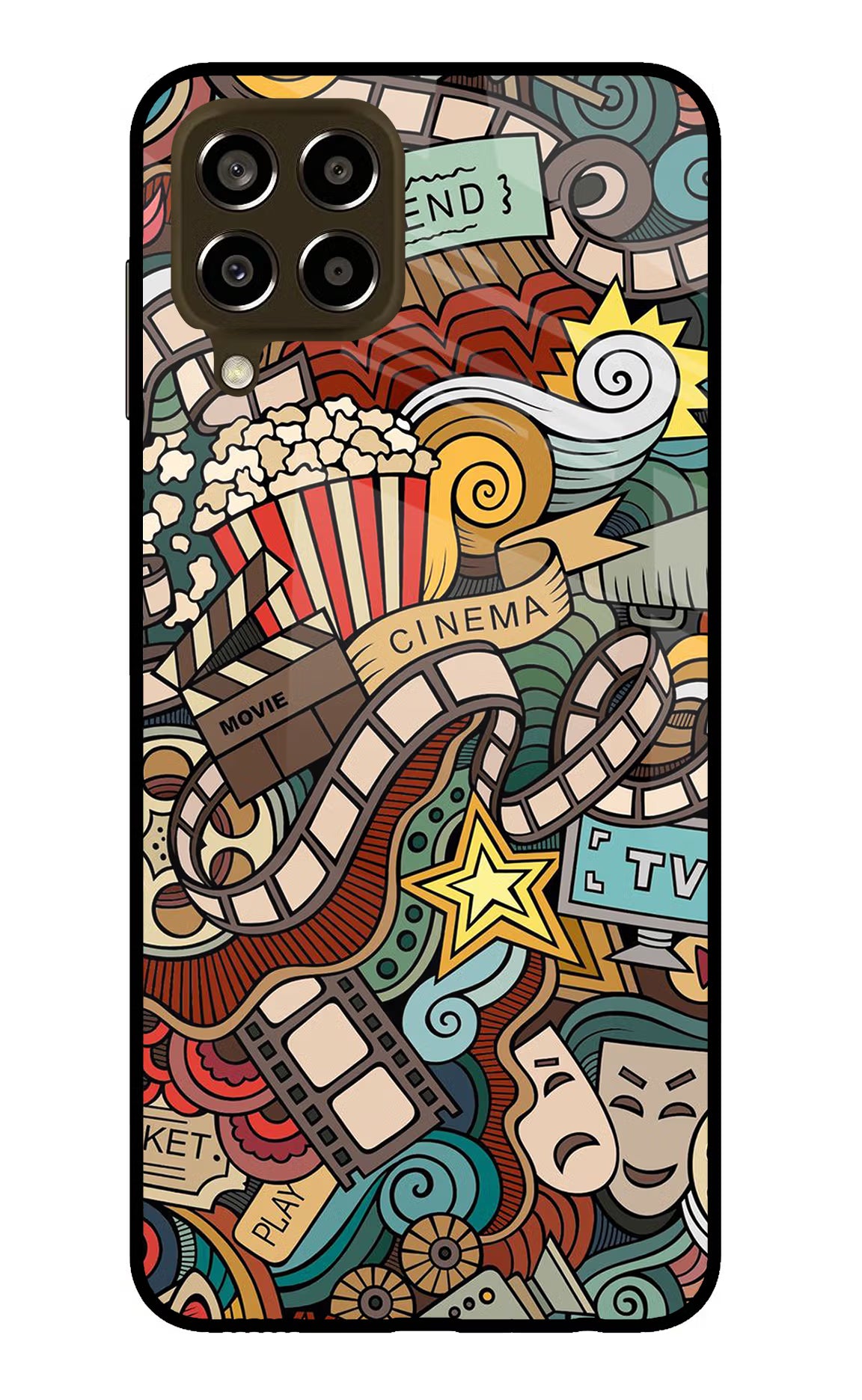 Cinema Abstract Samsung M33 5G Glass Case Back Cover by Casekaro