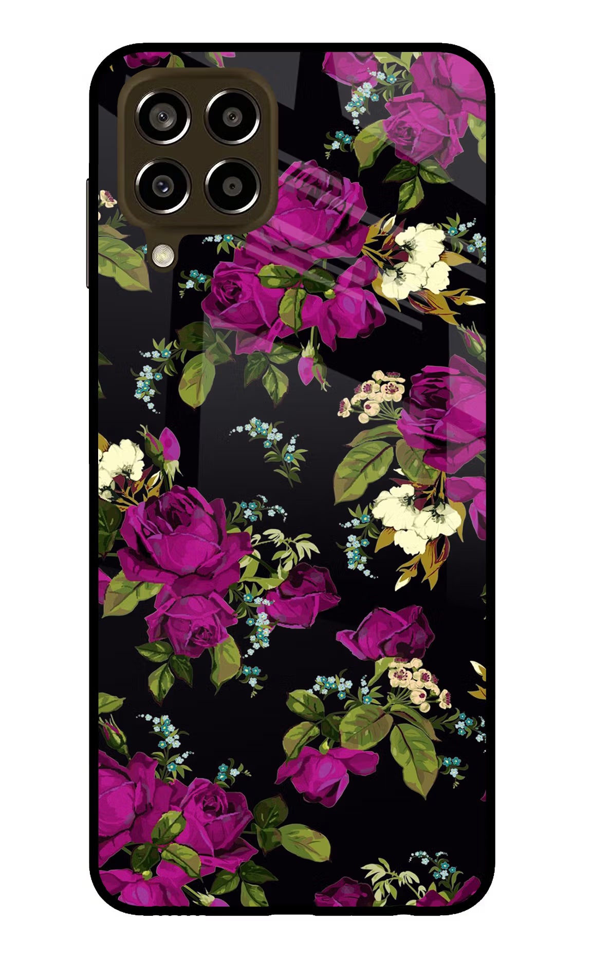 Flowers Samsung M33 5G Glass Case Back Cover by Casekaro