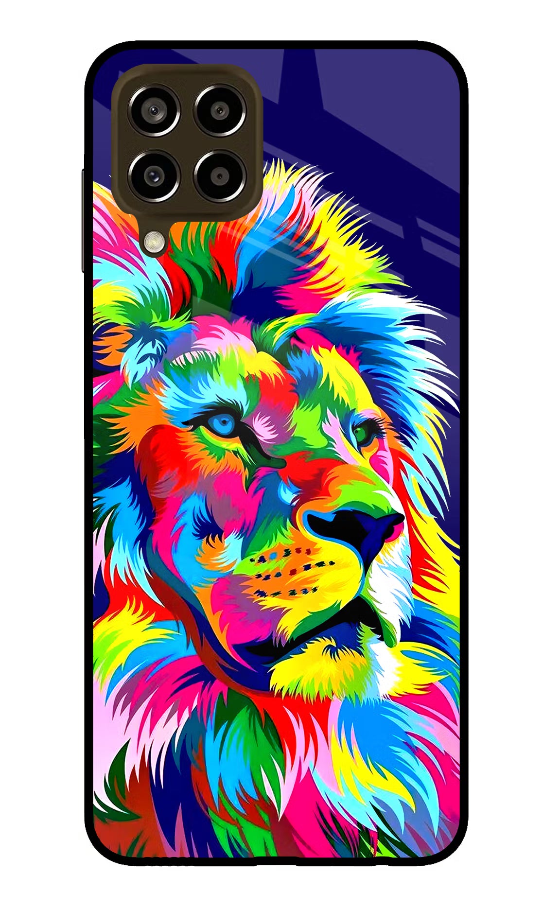Vector Art Lion Samsung M33 5G Glass Case Back Cover by Casekaro