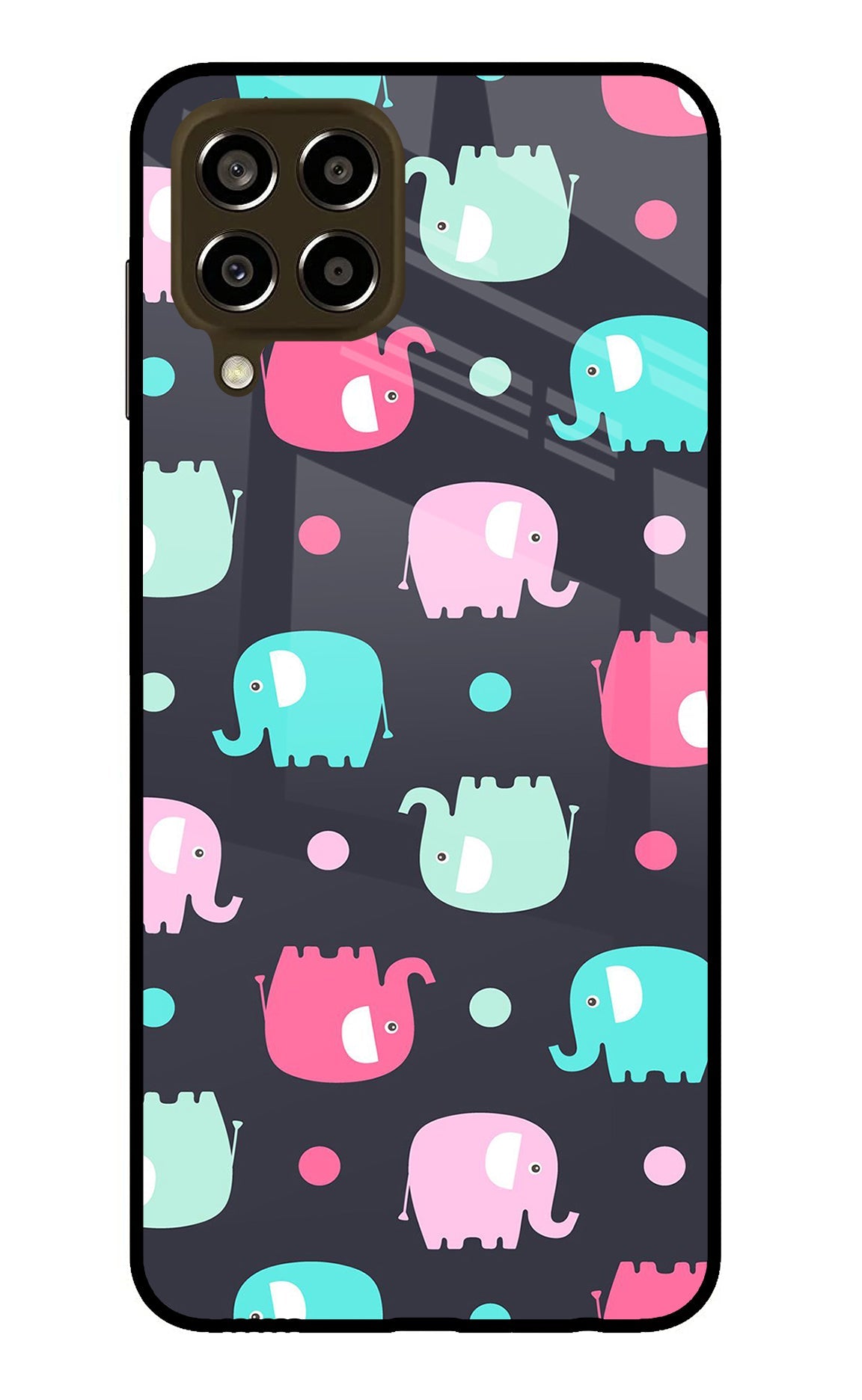 Elephants Samsung M33 5G Glass Case