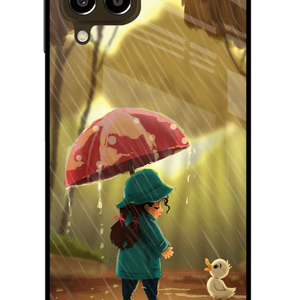 Rainy Day Samsung M33 5G Glass Case Back Cover by Casekaro