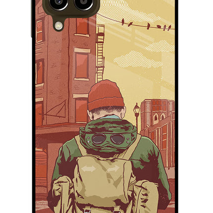 Adventurous Samsung M33 5G Glass Case Back Cover by Casekaro