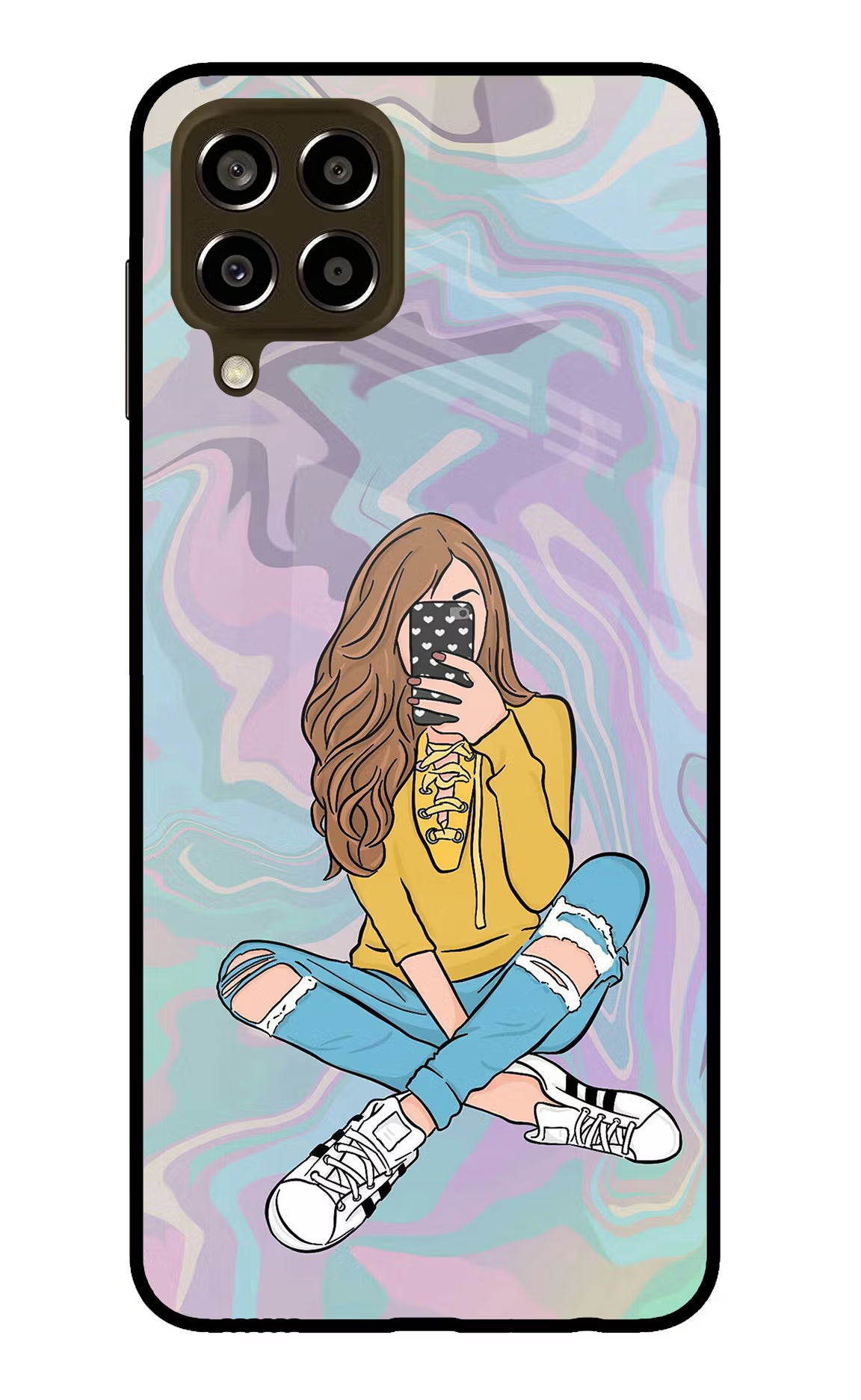 Selfie Girl Samsung M33 5G Glass Case Back Cover by Casekaro