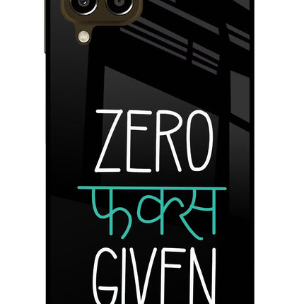 Zero Fucks Given Samsung M33 5G Glass Case Back Cover by Casekaro