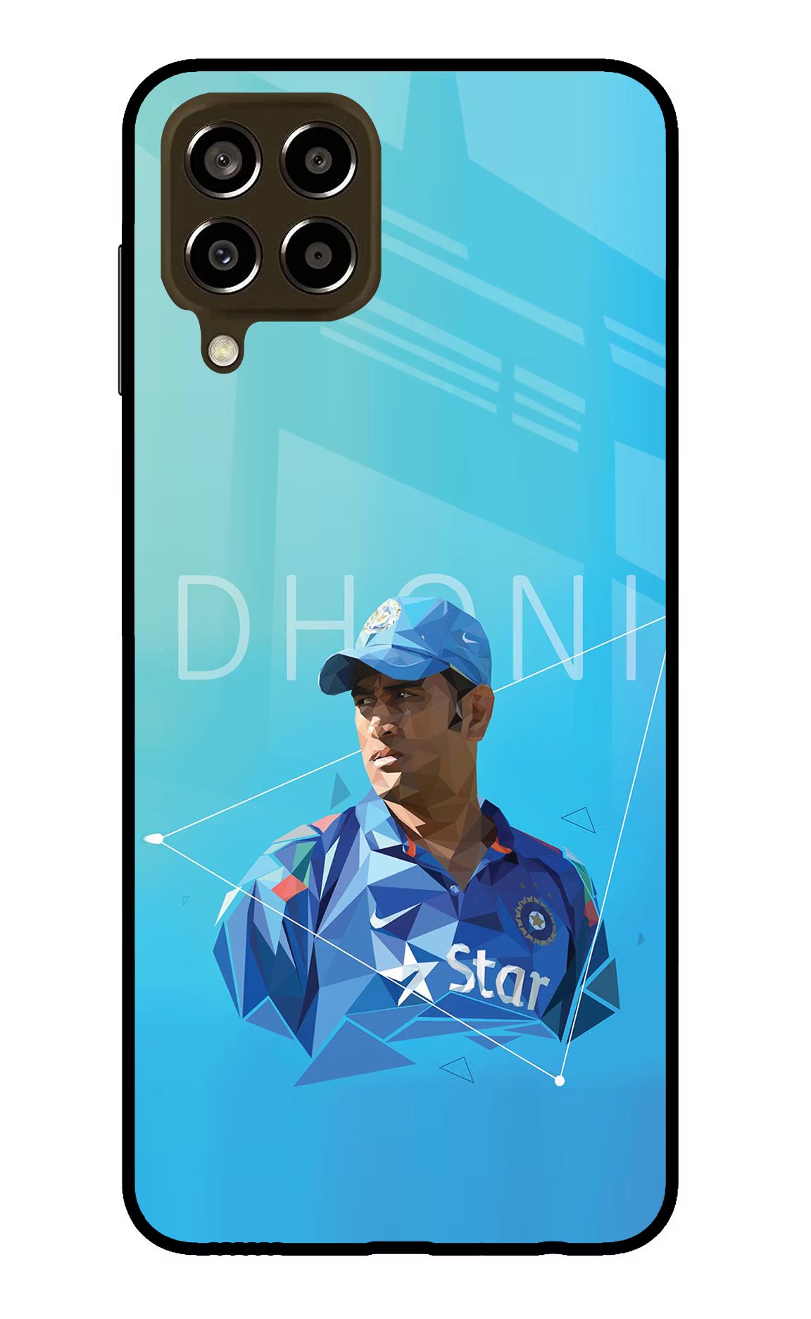 Dhoni Artwork Samsung M33 5G Glass Case Back Cover by Casekaro