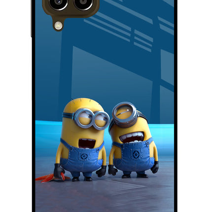 Minion Laughing Samsung M33 5G Glass Case Back Cover by Casekaro