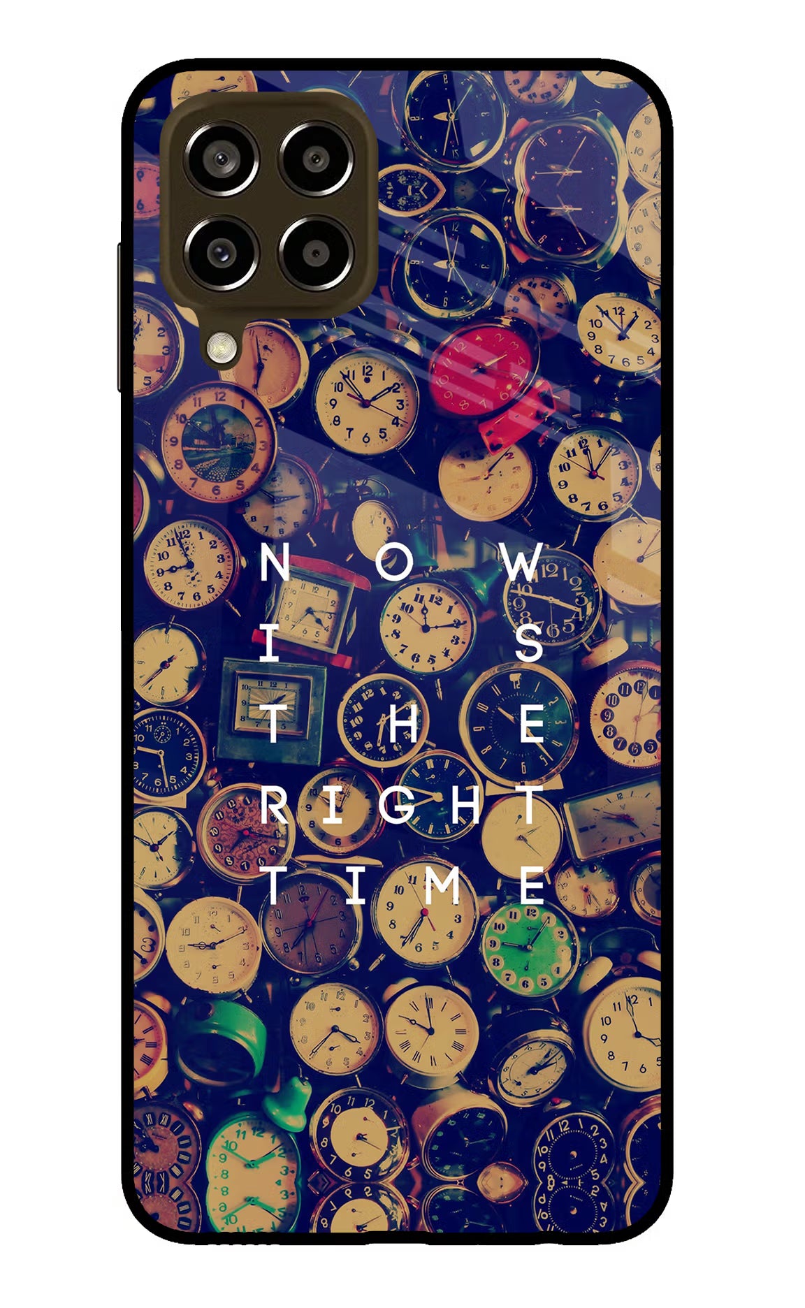 Now is the Right Time Quote Samsung M33 5G Glass Case Back Cover by Casekaro