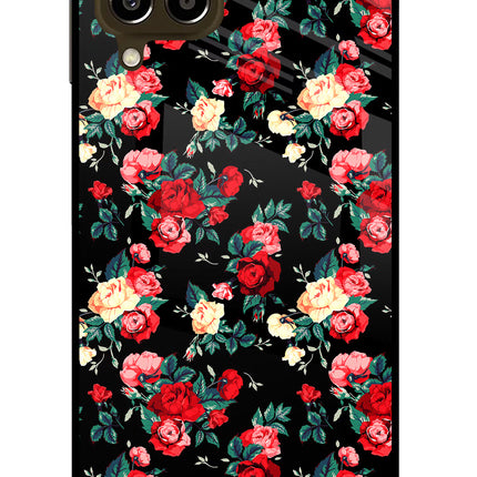 Rose Pattern Samsung M33 5G Glass Case