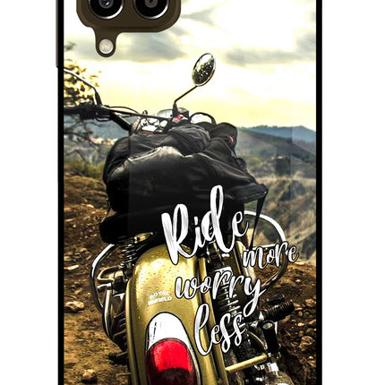 Ride More Worry Less Samsung M33 5G Glass Case