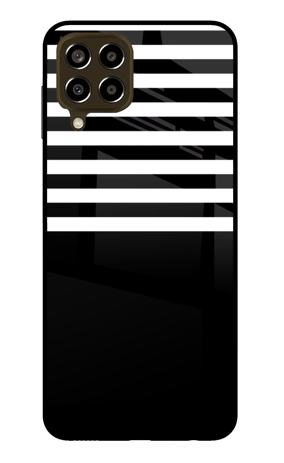 Black and White Print Samsung M33 5G Glass Case Back Cover by Casekaro
