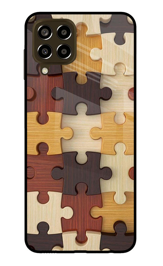 Wooden Puzzle Samsung M33 5G Glass Case