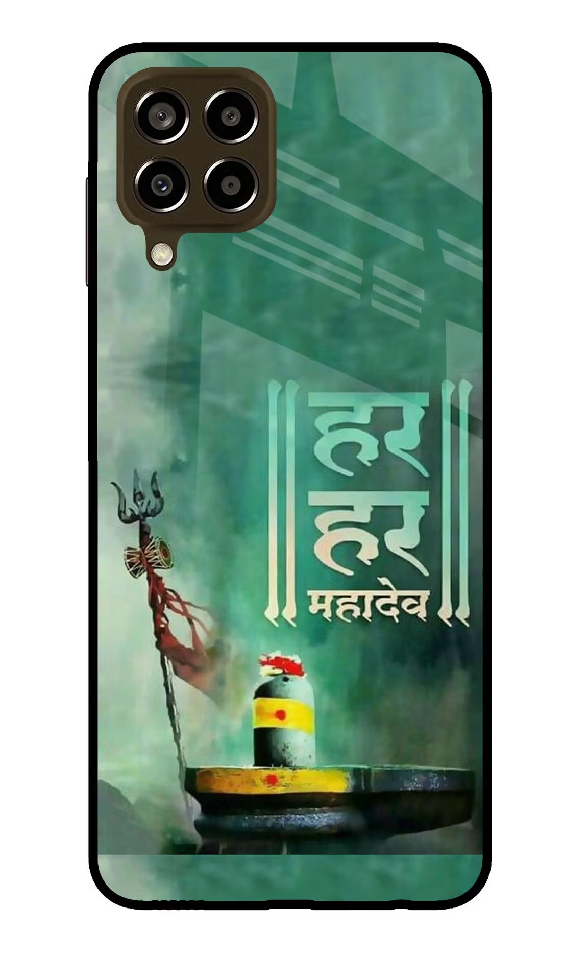 Har Har Mahadev Shivling Samsung M33 5G Glass Case Back Cover by Casekaro