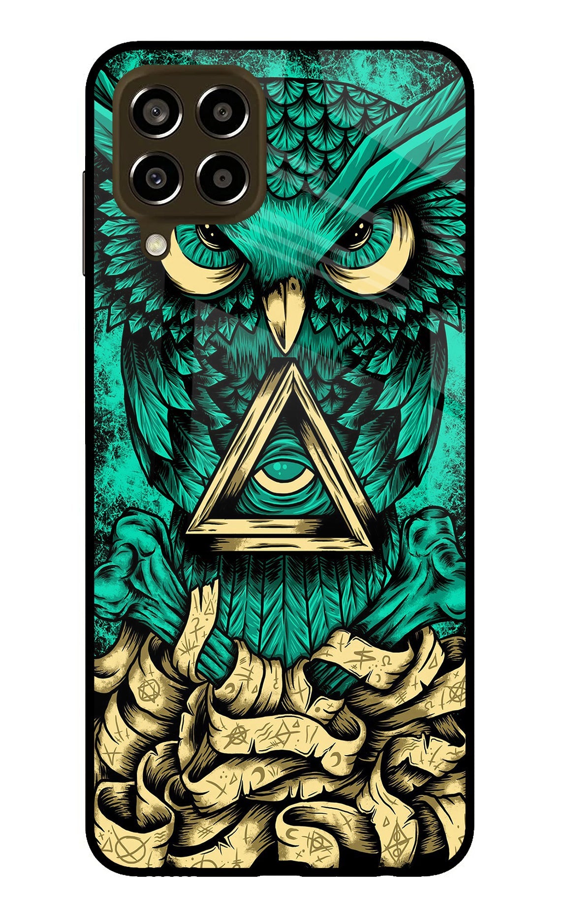 Green Owl Samsung M33 5G Glass Case