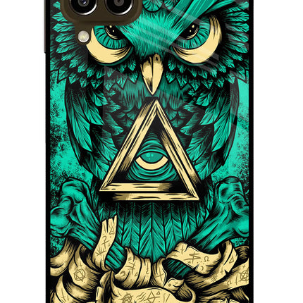 Green Owl Samsung M33 5G Glass Case