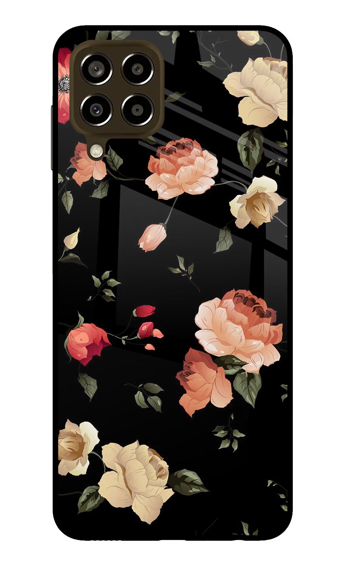 Flowers Samsung M33 5G Glass Case Back Cover by Casekaro