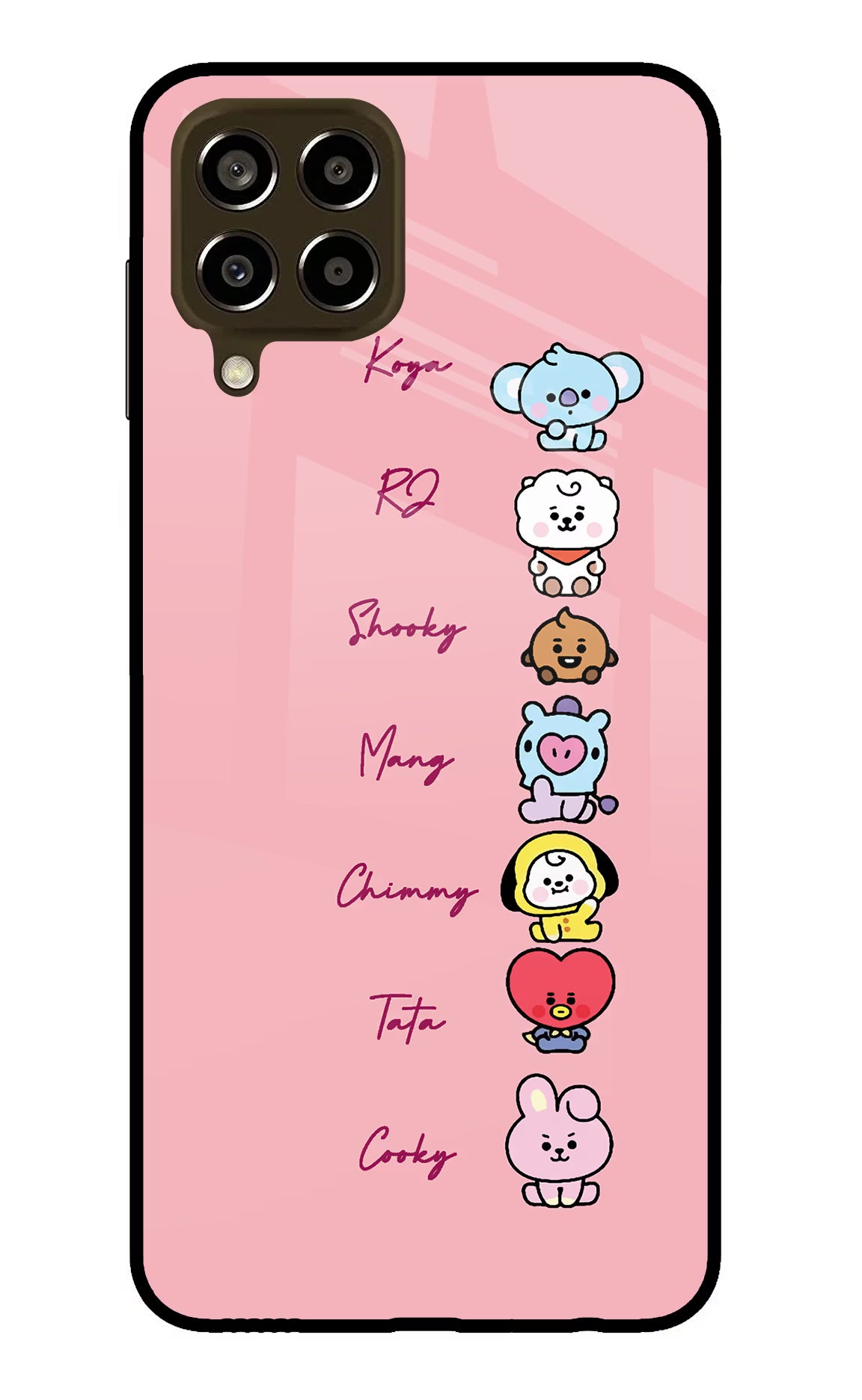 BTS names Samsung M33 5G Glass Case Back Cover by Casekaro
