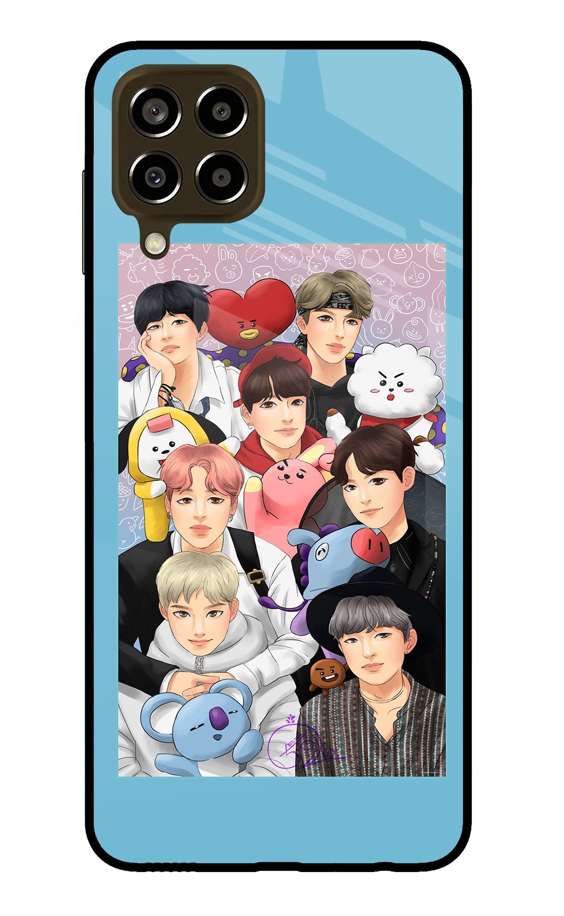 BTS with animals Samsung M33 5G Glass Case