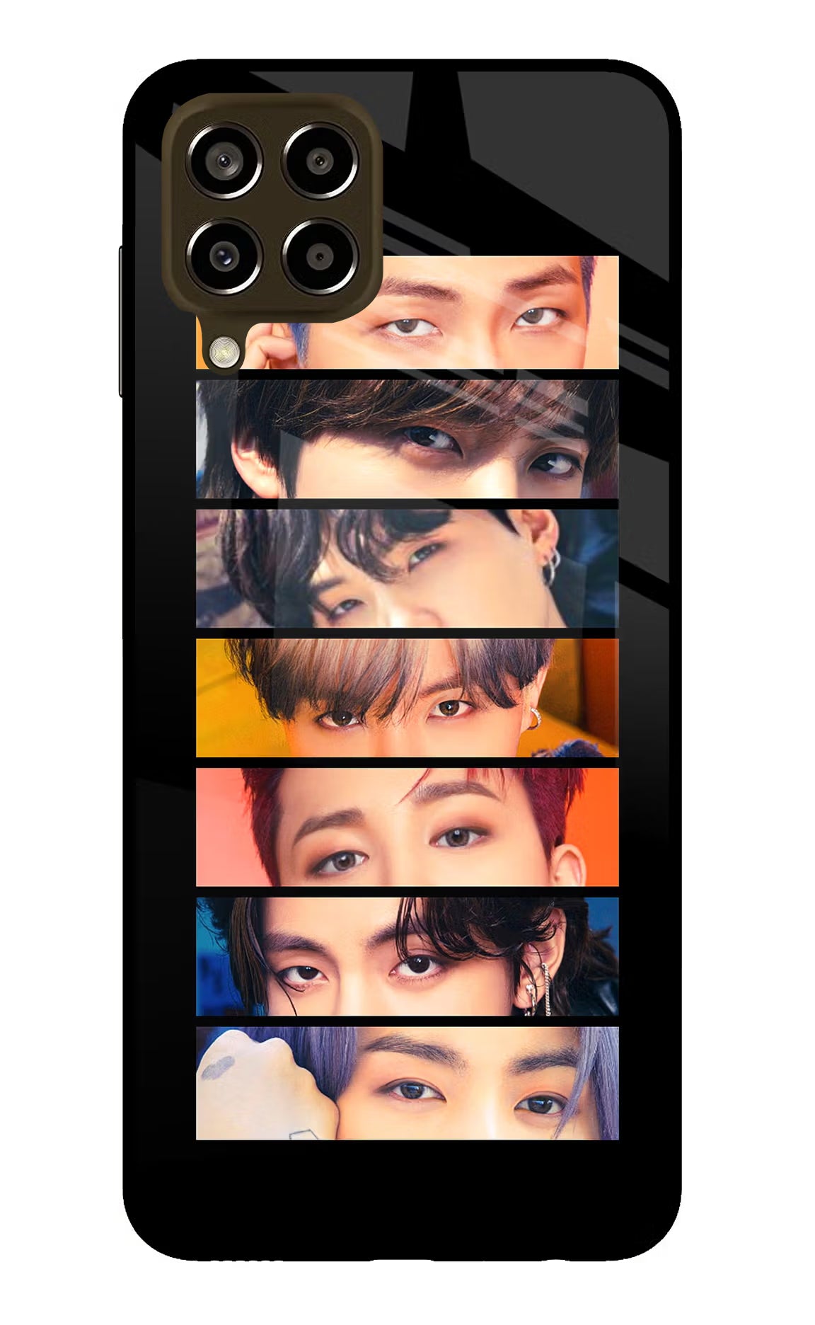 BTS Eyes Samsung M33 5G Glass Case Back Cover by Casekaro