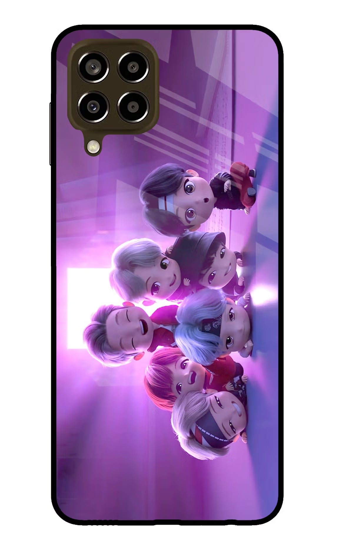 BTS Chibi Samsung M33 5G Glass Case Back Cover by Casekaro