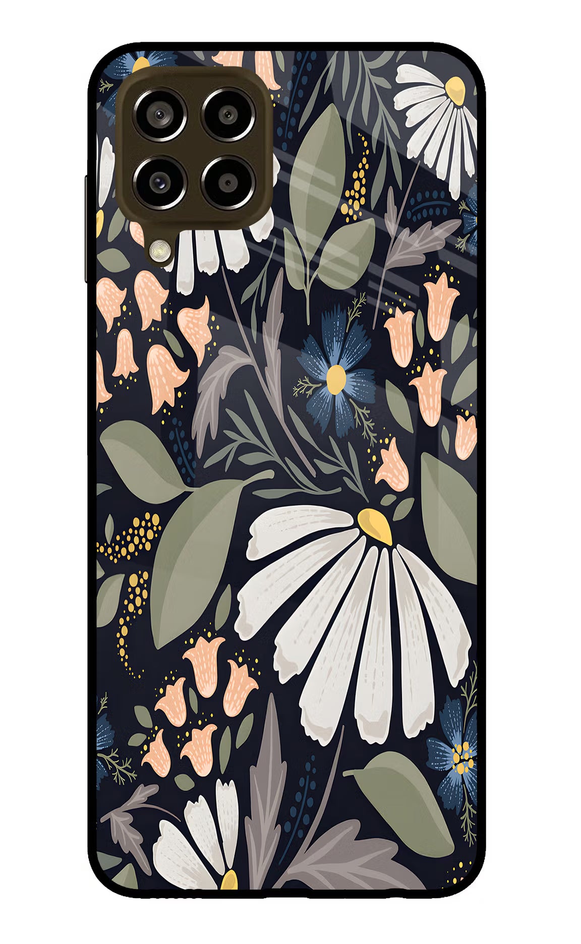 Flowers Art Samsung M33 5G Glass Case Back Cover by Casekaro
