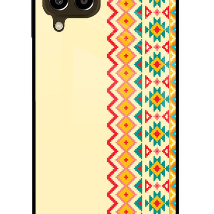 Ethnic Seamless Samsung M33 5G Glass Case Back Cover by Casekaro