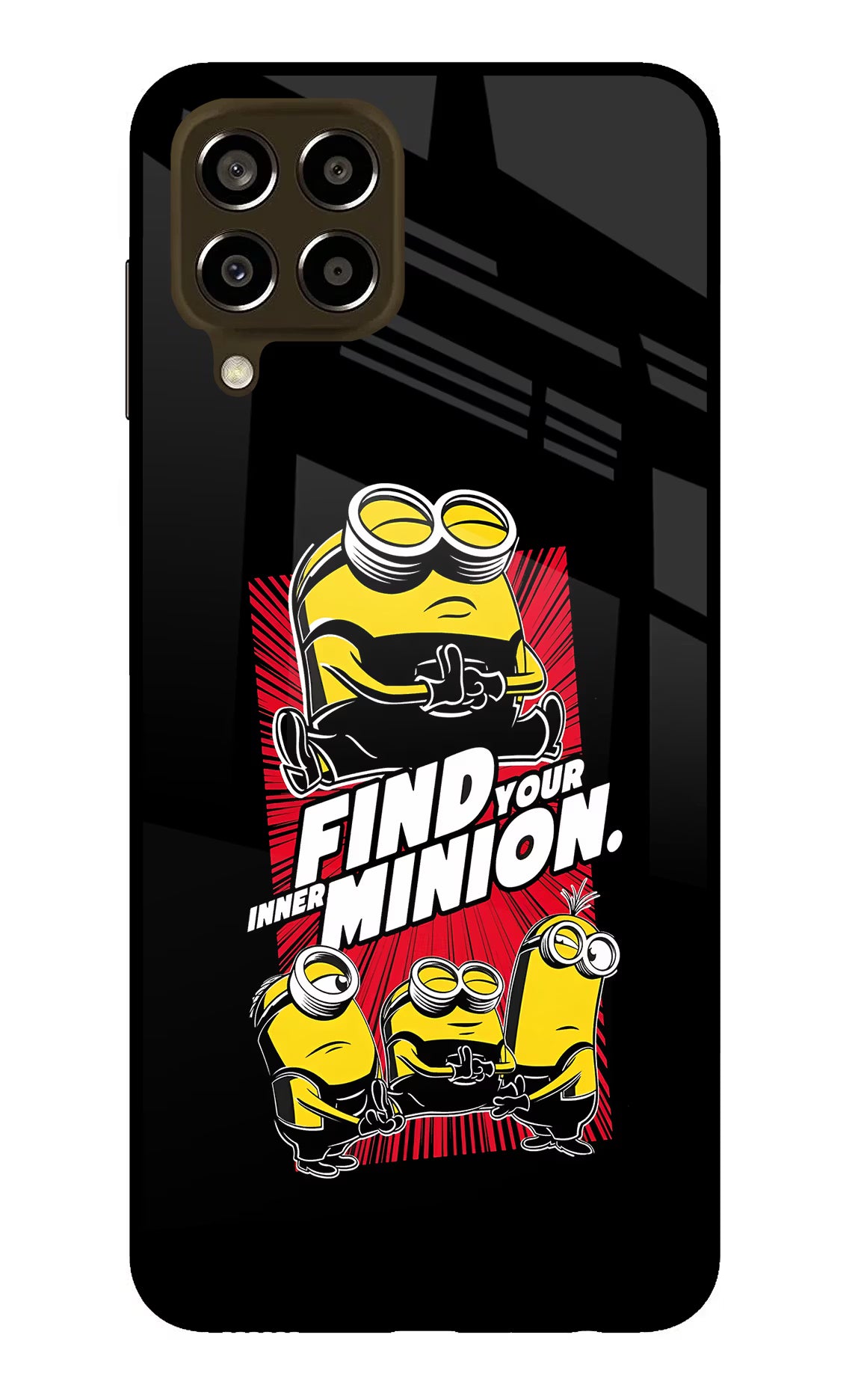 Find your inner Minion Samsung M33 5G Glass Case Back Cover by Casekaro