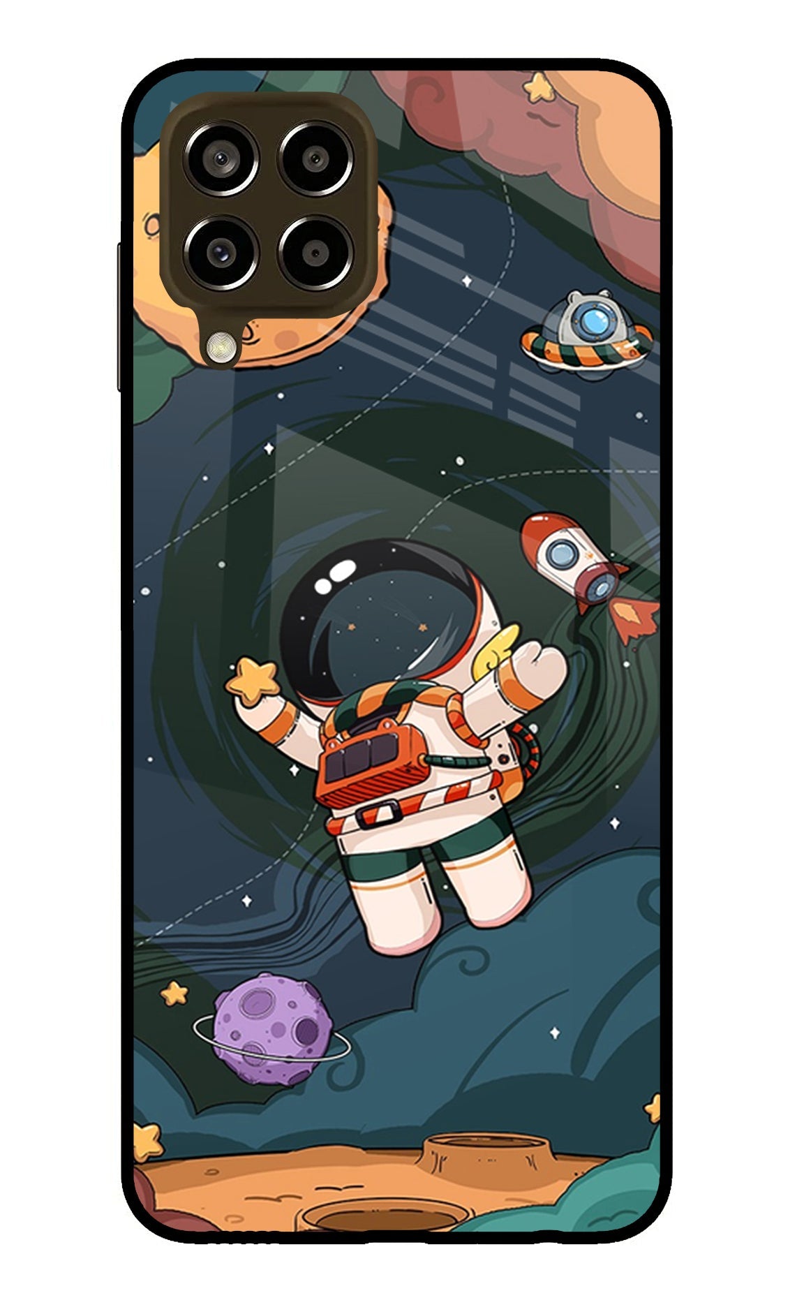 Cartoon Astronaut Samsung M33 5G Glass Case