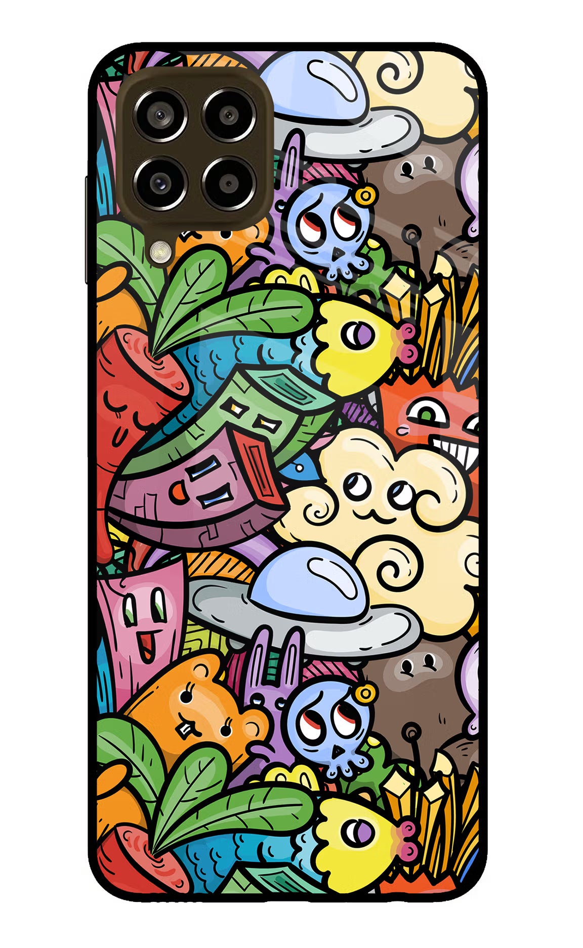 Veggie Doodle Samsung M33 5G Glass Case Back Cover by Casekaro