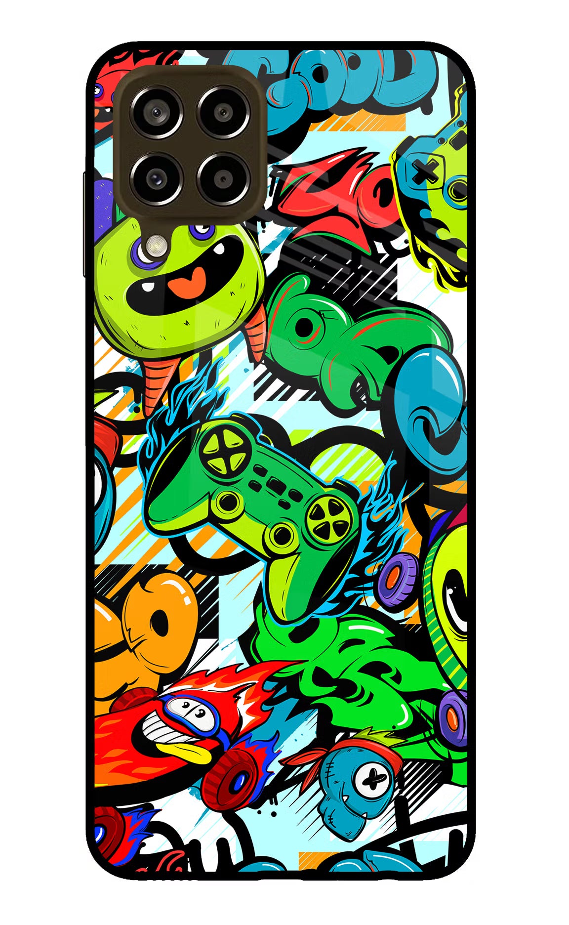 Game Doodle Samsung M33 5G Glass Case Back Cover by Casekaro