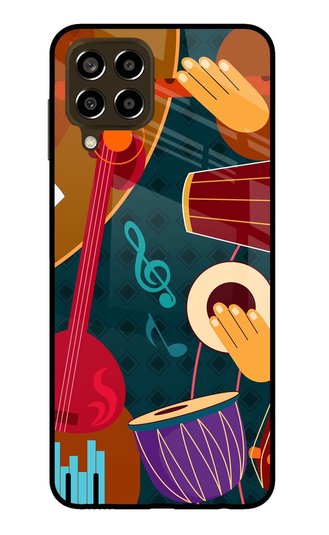 Music Instrument Samsung M33 5G Glass Case Back Cover by Casekaro
