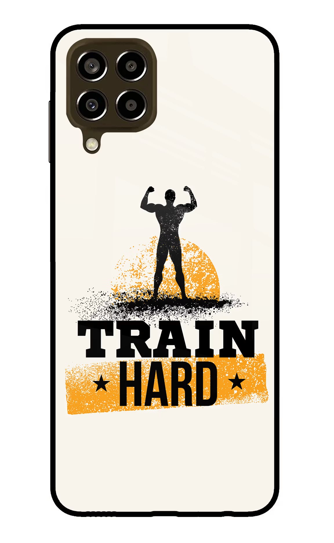 Train Hard Samsung M33 5G Glass Case Back Cover by Casekaro