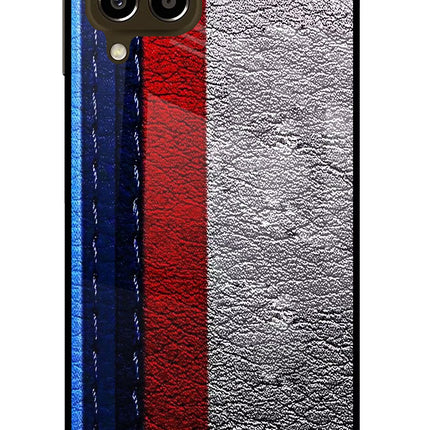 BMW Stripes Samsung M33 5G Glass Case Back Cover by Casekaro