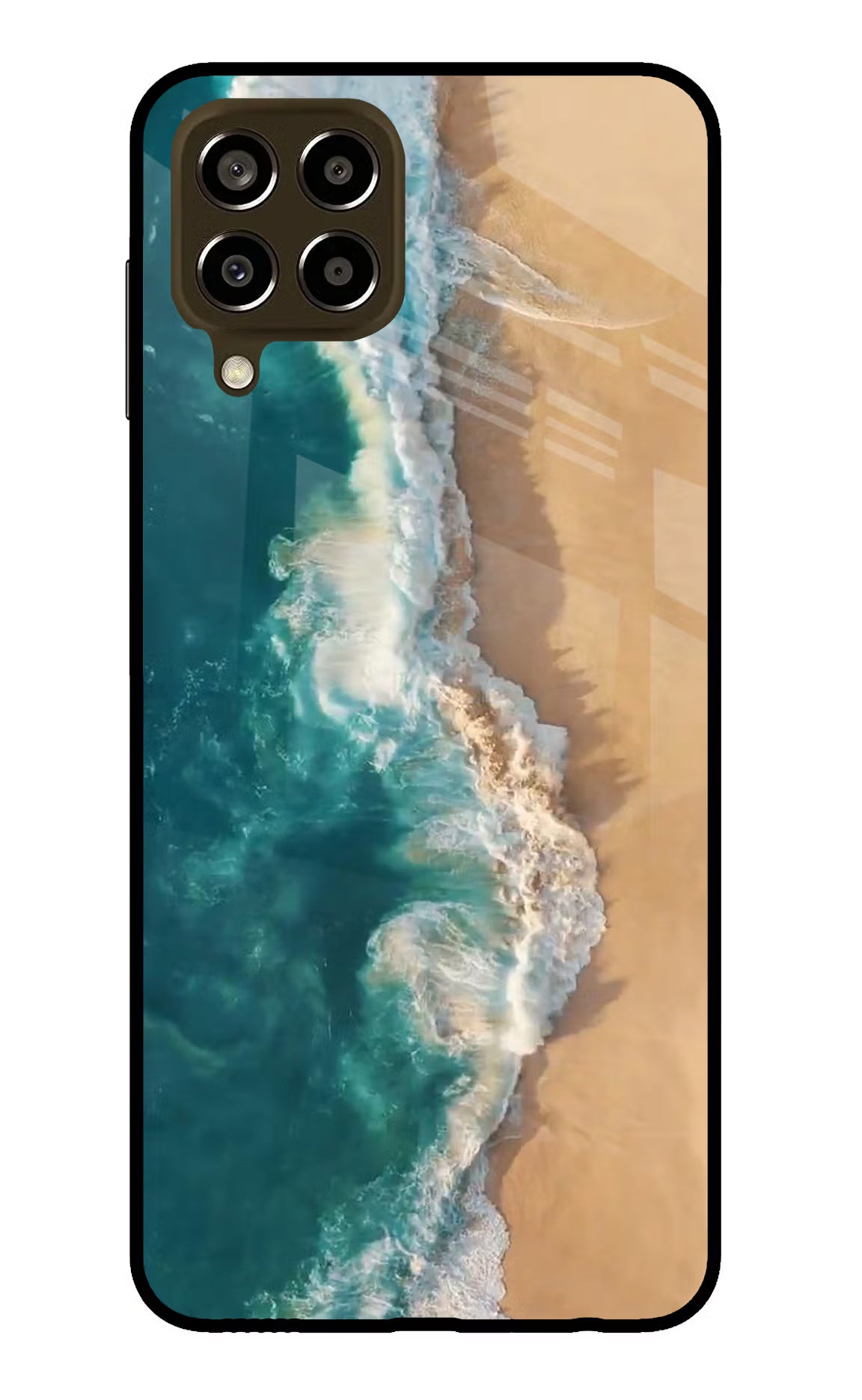 Ocean Beach Samsung M33 5G Glass Case Back Cover by Casekaro