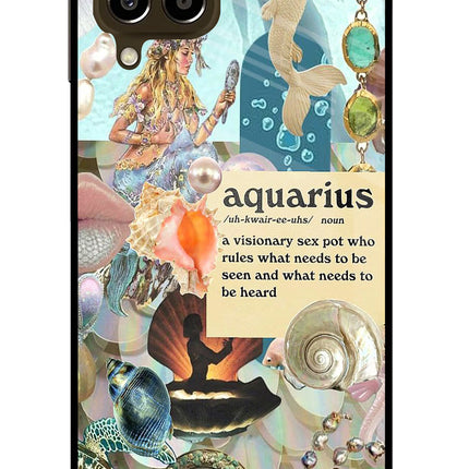 Aquarius Zodiac Samsung M33 5G Glass Case Back Cover by Casekaro