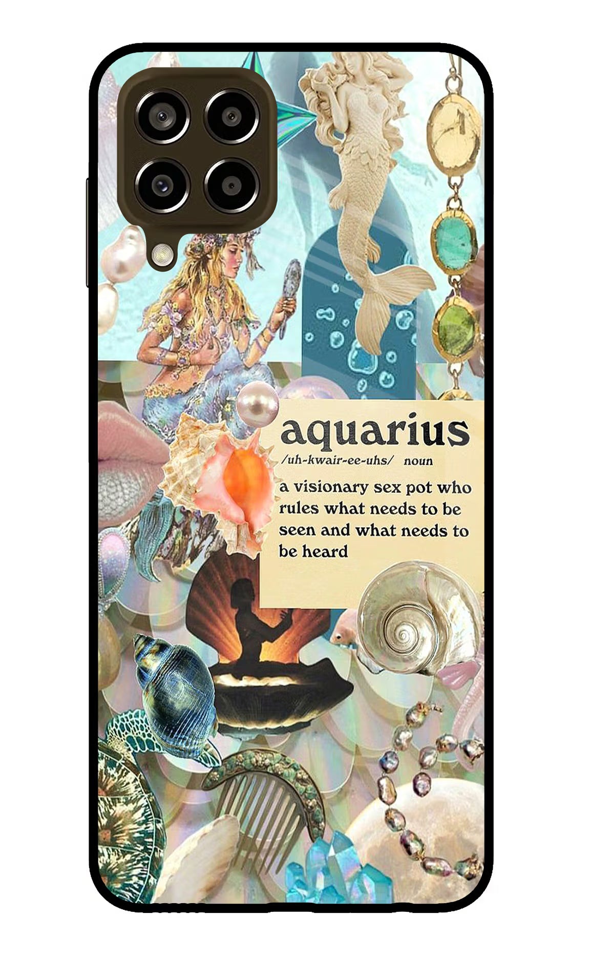 Aquarius Zodiac Samsung M33 5G Glass Case Back Cover by Casekaro