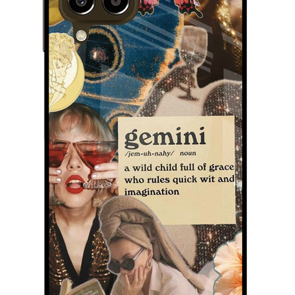 Gemini Zodiac Samsung M33 5G Glass Case Back Cover by Casekaro