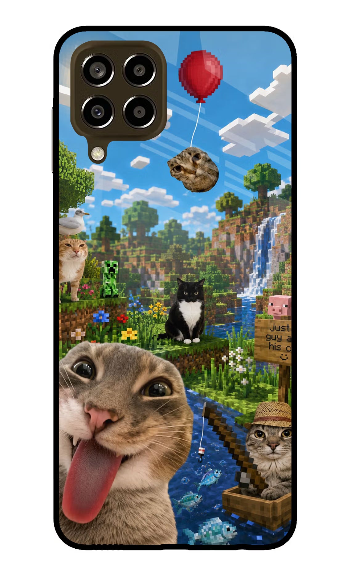 Minecraft Cat Chaos Samsung M33 5G Glass Case