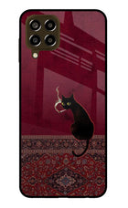 Midnight Cat Samsung M33 5G Glass Case
