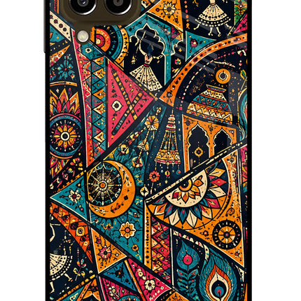 Folk Print Samsung M33 5G Glass Case