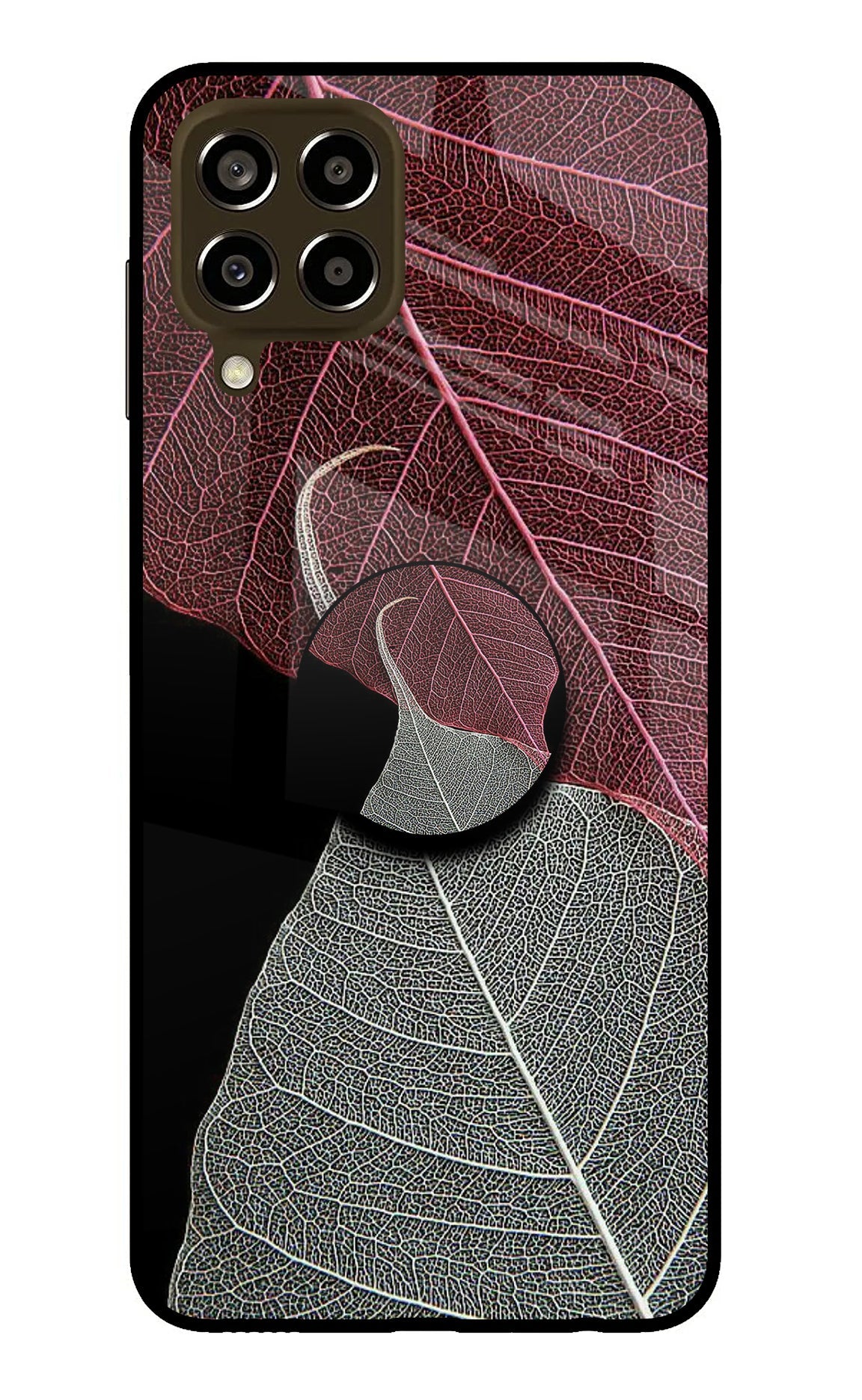 Leaf Pattern Samsung M33 5G Glass Case