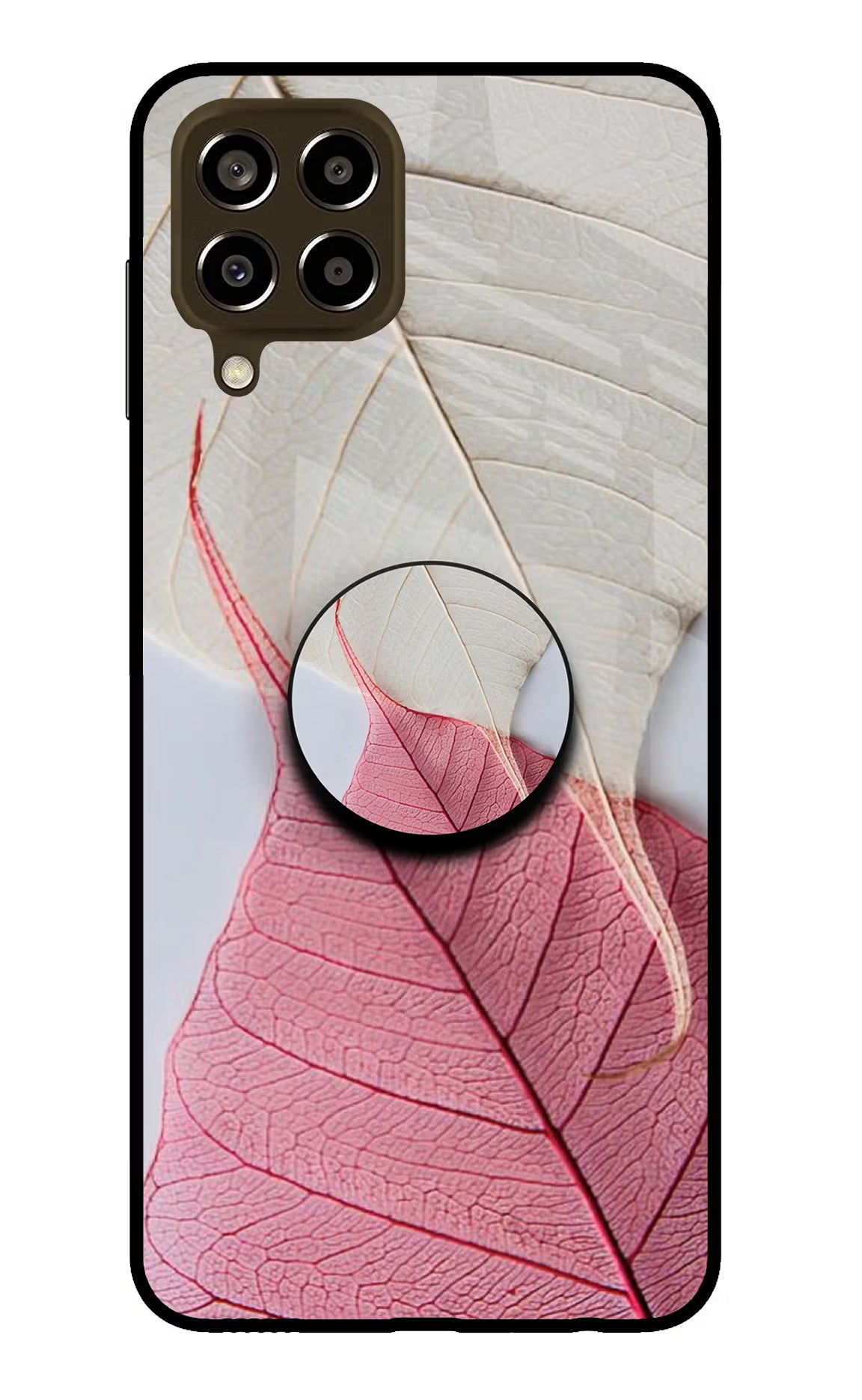 White Pink Leaf Samsung M33 5G Pop Case by Casekaro