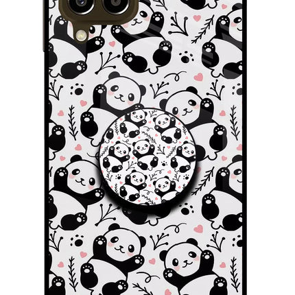 Cute Panda Samsung M33 5G Glass Case